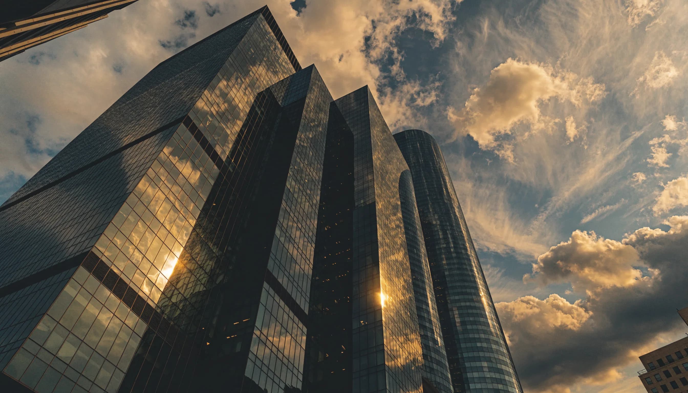 Modern financial towers rising over the City