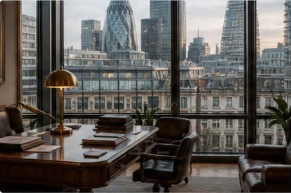 London financial office overlooking the City