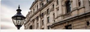 Classical London financial district architecture